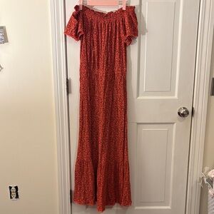 Old Navy Red Floral Maxi Dress